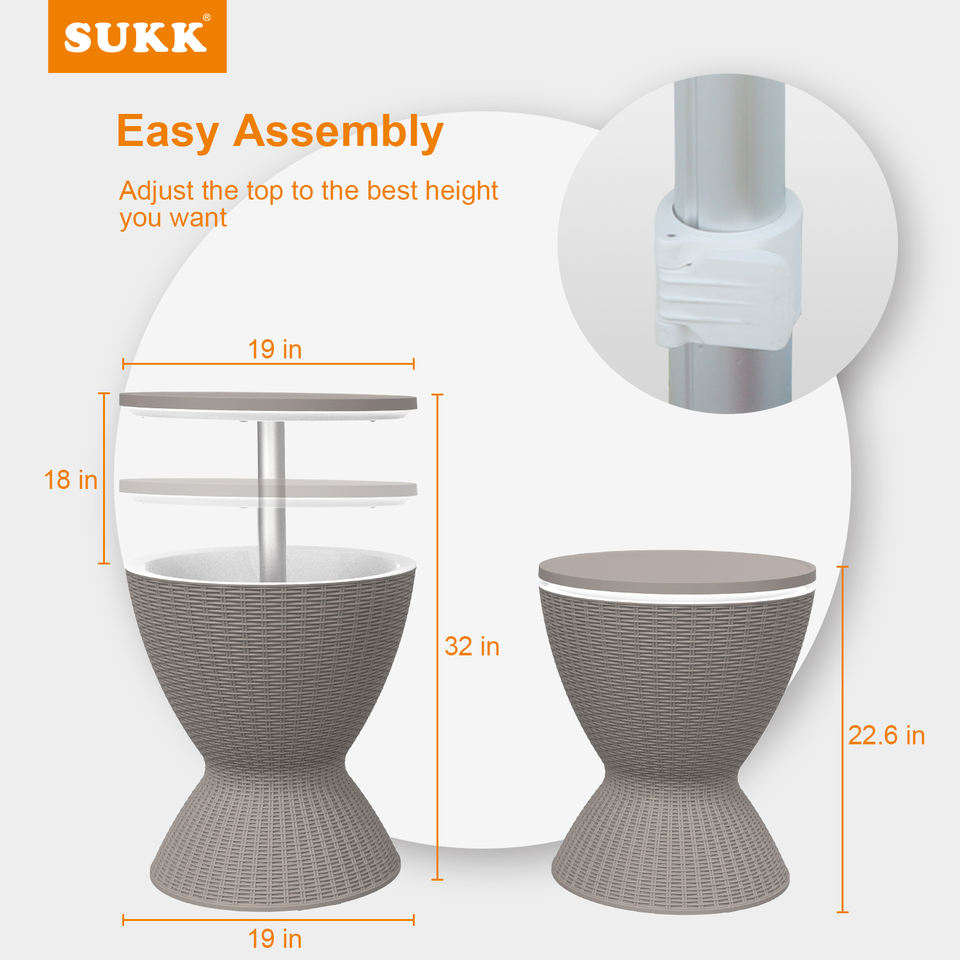 3-in-1 Convertible Cooler Bar Table